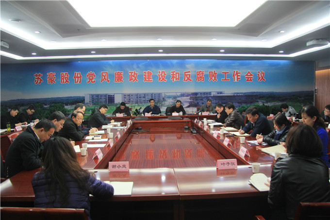 蘇豪股份召開2016年度黨風廉政建設(shè)和反腐敗工作專題會議